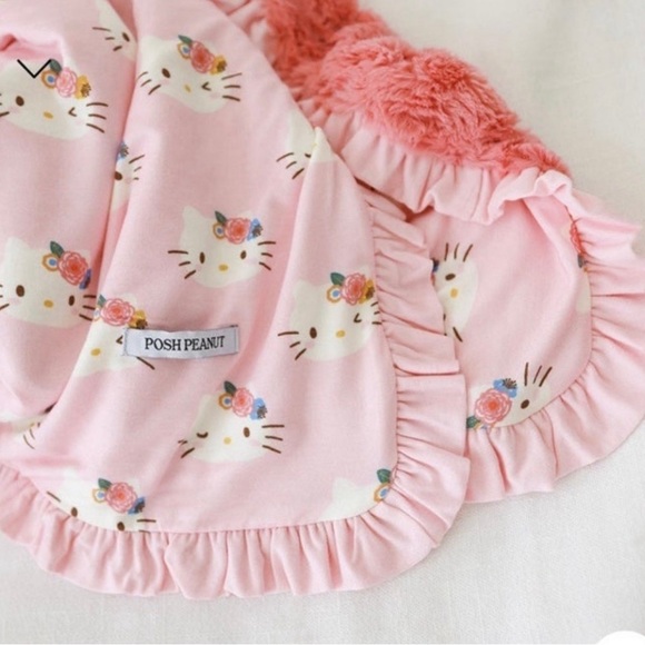 Posh Peanut Pastel Pink Hello Kitty Minky Ruffled Luxette Patoo - Picture 2 of 2